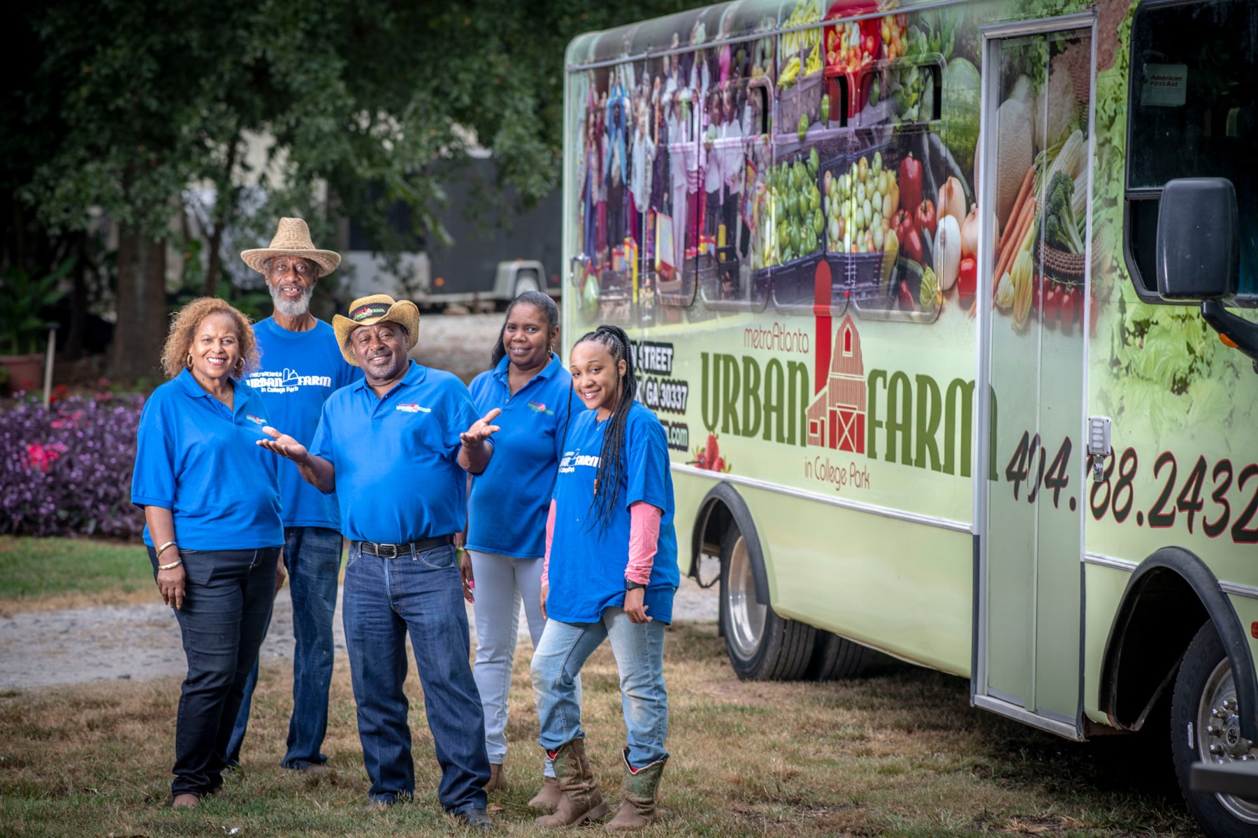 Metro Atlanta Urban Farm team beside their van